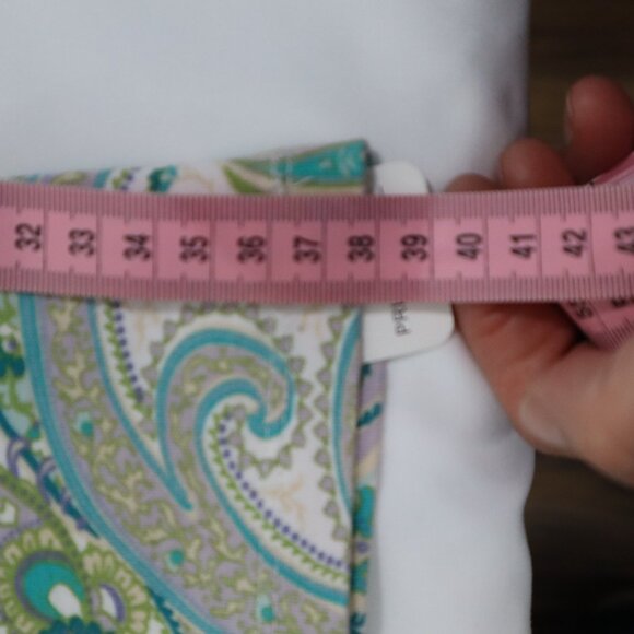 Croft & Barrow S Paisley Short-Sleeve Top In Teal‎ & Lavender - Picture 10 of 10